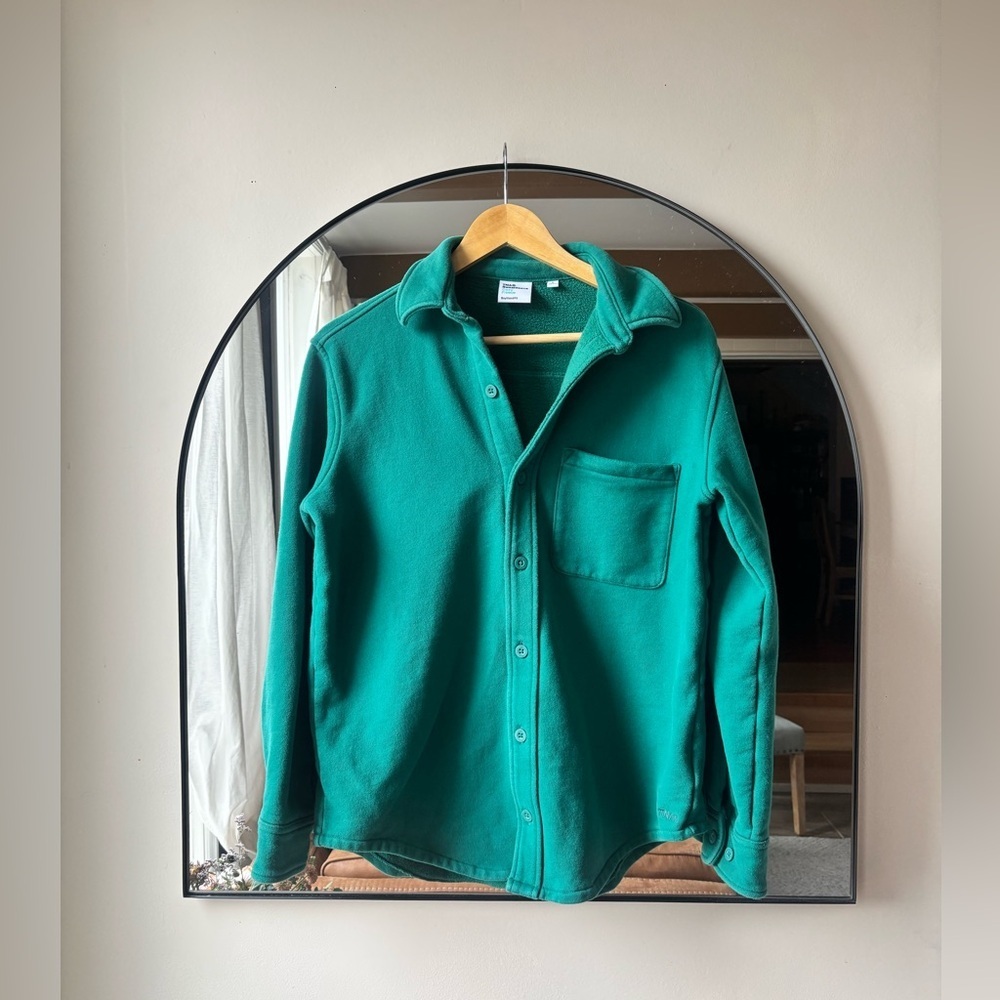 TNA | cozy sweat fleece * in emerald boyfriend fit | size small - Picture 2 of 6